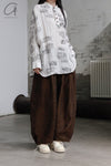 Aviva Jifei Xue cocoon wide-leg pants SS23-CWLP2-ACP bronze color